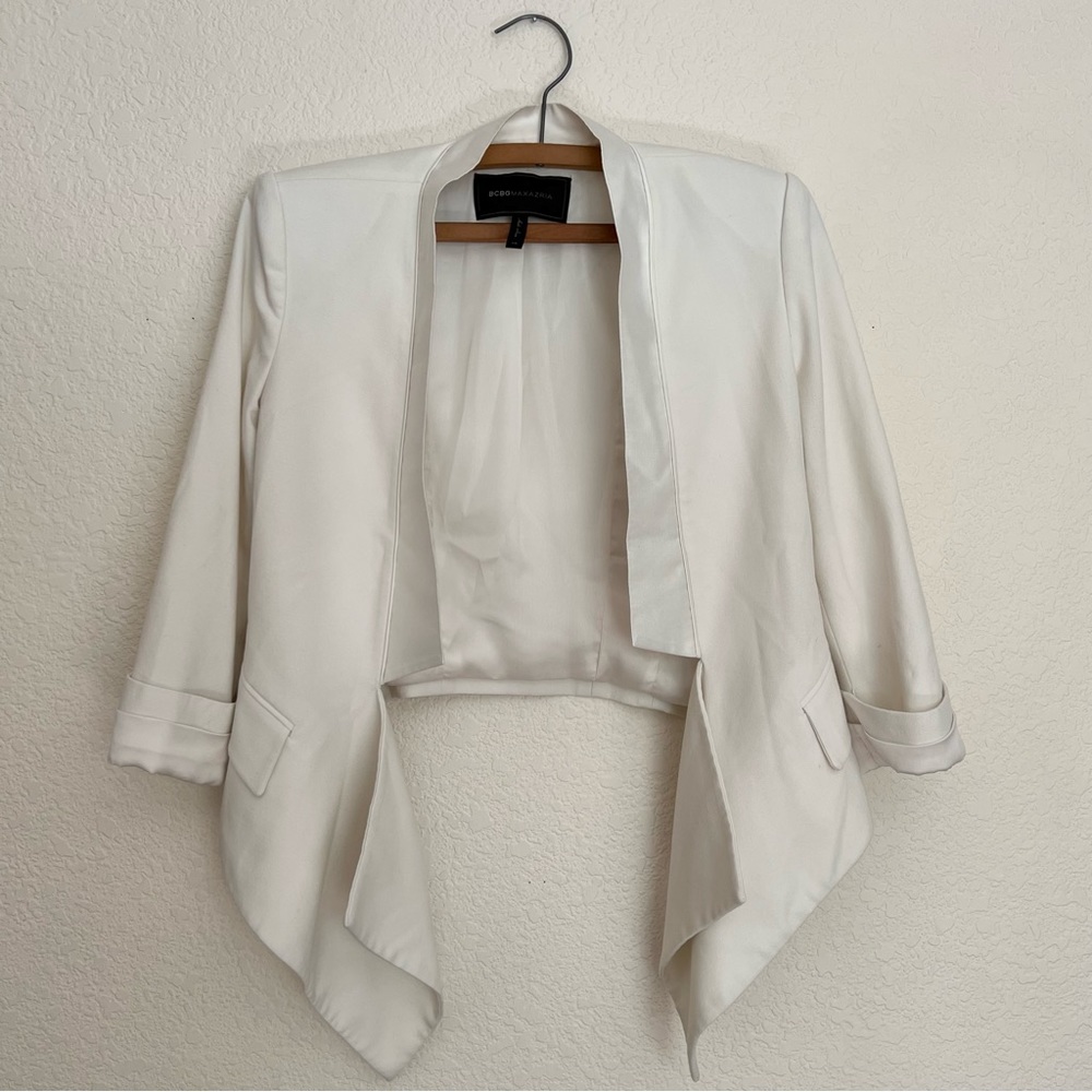 Women's BCBGMAXAZRIA (Max Azria) Candace Off White Cropped Blazer Size XS